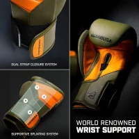 Hayabusa T3 Boxing Gloves for Men & Women — Splinted Wrist System, Dual-X Hook & Loop, Five-Layer Knuckle Padding(m-4)