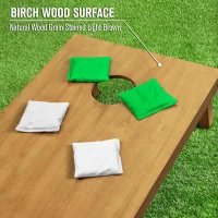 GoSports 4 ft x 2 ft Regulation Wooden Cornhole Boards with Light Brown Stain — Includes Carrying Case and Bean Bags(m-5)