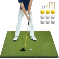Bltend Heavy-Duty Golf Hitting Mat — 5x4ft & 5x5ft Dense Artificial Turf Practice Mats for Indoor/Outdoor Training, Backyard/Garage/Driving Range(m-1)