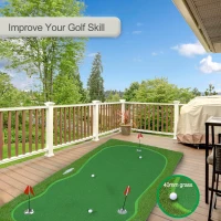 Chriiena Professional-Grade Putting Green Mat — Realistic Turf with Adjustable Cups and Slope Pad, Suitable for Indoor & Outdoor Training(m-3)