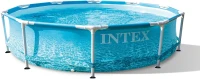 INTEX 28207EH Beachside 10 ft x 30 in Metal-Frame Above-Ground Pool Set — Includes 330 GPH Cartridge Filter Pump(m-8)