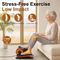 VIVURN 028 Under-Desk Elliptical — 12-Speed, 5-Mode Motorized Leg Trainer for Seated Use, Low-Noise for Home & Office(m-2)