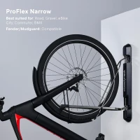 Steadyrack ProFlex Narrow Wall Bike Rack | Original Vertical Pivoting Storage for Road & Narrow-Tire Bikes, Heavy-Duty Steel, Space-Saving Foldable Design(m-4)