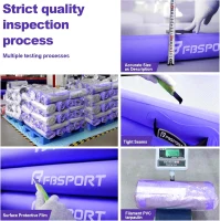 FBSPORT Inflatable Air Gymnastics Track – 16ft (197"" x 39"" x 3.9""), 4/8-inch Inflatable Training Mat with Electric Pump for Home, Training, Cheerleading, Yoga and Water Use(m-6)