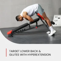 Finer Form Multi-Functional FID Weight Bench — All-in-One Adjustable Incline/Decline, Roman Chair & Hyperextension Station(m-6)