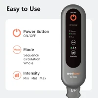 SHINE WELL Air Compression Leg Massager — Full-Leg Circulation & Pain Relief with 3 Modes, 3 Intensities, Adjustable Wraps and Extenders(m-6)