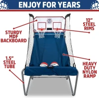 Pop-A-Shot Home Dual Shot Arcade Basketball Game — Sensor Scoring, 16 Modes, 7 Balls, Foldable(m-3)