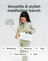 Mindful Modern Folding Meditation Bench - Bamboo Kneeling Stool with Locking Magnetic Hinges, Portable Seiza Chair with Travel Bag(m-5)