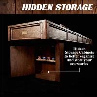 Barrington 12-Foot Rustic Shuffleboard Table with Cabinets - Classic Arcade Collection with Puck Sets, Preassembled Playfield(m-5)