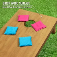 GoSports Regulation Size 4' x 2' Wooden Cornhole Board Set in Light Brown - Carry Case and Bean Bags Included(m-5)