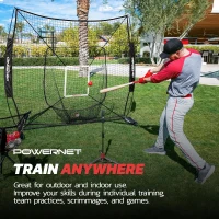 PowerNet 7x7 Baseball/Softball Training Kit with Tee, Weighted Balls, Strike Zone & Ball Caddy(m-4)