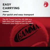 GAMMA Sports EZ Travel Cart - Portable Tennis & Pickleball Hopper with Premium Carrying Case (150/250 Capacity)(m-8)