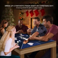 YUZPKRSI 94 x 47 Inch Poker Mat with Reinforced Sewn Edges - 10 Player Texas Hold'em Rubber Table Top, Foldable Portable Topper with Carry Bag for Poker & Blackjack(m-9)