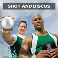 Deekin 2-Piece Training Set — 1 kg Rubber Discus and 8 lb Shot Put, Black Practice Implements for School Track & Field(m-2)