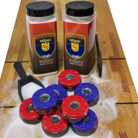 Complete Shuffleboard Accessories Bundle - 8 Pucks, 2 Cans Wax (14 oz), Mini Brush & Dustpan(m-1)