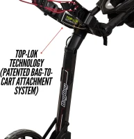 Bag Boy Nitron Golf Push Cart — Auto-Open 3-Wheel Trolley with Top-Lok Bag Attachment, Accessory Pouch, Cup & Umbrella Holders(m-5)