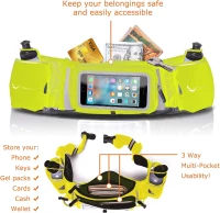 No.1 Hydration Belt by Runtasty - Premium Running Fuel Belt with 2 BPA-Free 10 oz Bottles, Tilt-Up Touchscreen Pocket, Universal iPhone Fit, Runners Ebook & No-Bounce Design(m-5)