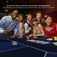 YUZPKRSI 94 x 47 Inch Poker Mat with Reinforced Sewn Edges - 10 Player Texas Hold'em Rubber Table Top, Foldable Portable Topper with Carry Bag for Poker & Blackjack(m-3)