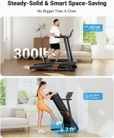 THERUN 3.0 HP Foldable Incline Treadmill for Home — Brushless Motor, Auto 12-Level Incline, 300 lb Capacity, Quiet Operation(m-6)