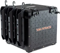 YakAttack BlackPak Pro 13"" x 13"" Fishing Crate (Black) with 3 Rod Holders | Compact Kayak Tackle Box & Gear Organizer | Lightweight, Robust & Customizable Marine Accessory | Made in USA(m-1)