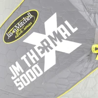 CLAM 14471 Jason Mitchell X5000 9 ft Thermal Hub Shelter - Portable 4-6 Person Ice Fishing Tent with Anchors and Carry Bag(m-6)