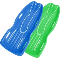 Slippery Racer Downhill Xtreme — Flexible Plastic Toboggan for Kids and Adults, Seats up to 2 Riders, Includes Handles & Tow Rope(m-1)