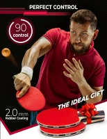 Professional Ping Pong Paddle by Idoraz - ITTF Approved Table Tennis Racket with Carrying Case, 2.00 mm Rubber - Speed 99, Spin 93, Control 90(m-7)