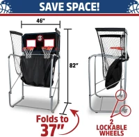 Pop-A-Shot Home Dual Shot Arcade Basketball Game — Sensor Scoring Hoop with 16 Game Modes, 7 Balls, Foldable & Mobile for Easy Storage(m-5)