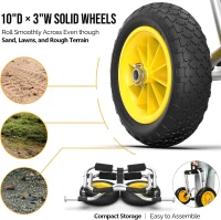 Bonnlo Foldable Kayak Cart & Canoe Dolly — Trolley with No-Flat Airless Wheels and Two Ratchet Straps for Easy Boat Transport(m-3)