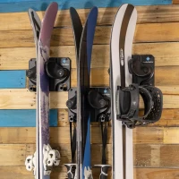 Gravity Grabber 3x Wall Storage Rack - Fits Any Ski or Snowboard, Damage-Free Gravity-Lock Design, Black(m-7)