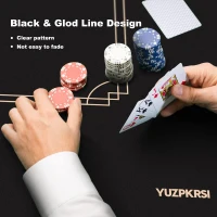 YUZPKRSI 47 x 24 Inch Texas Hold'em Poker Mat — 6-Player Water-Repellent Rubber Table Topper with Thick Carrying Bag(m-7)