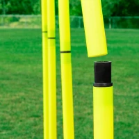 Champion Sports APSET Outdoor Agility Pole Set – Four 66-inch Yellow Poles with Spring-Loaded Ground Spikes and Carry Bag(m-8)