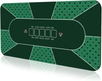 YUZPKRSI 70 x 35 Inch Poker Mat — 6-8 Player Texas Hold'em Rubber Table Top with Foldable Design and Carrying Bag for Poker, Blackjack, Casino Games(m-1)
