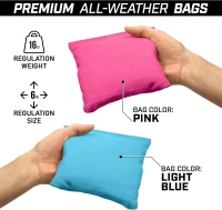 GoSports Regulation Size 4' x 2' Wooden Cornhole Board Set in Light Brown - Carry Case and Bean Bags Included(m-3)