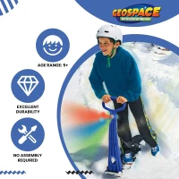 Geospace Winter Ski Skate – Foldable Snow Scooter / Ski Skooter with Handle LED | Portable Sandboard & Snow Skate for Kids and Teens(m-2)