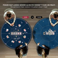 YUZPKRSI 47 Inch Round Poker Mat - Neoprene & Rubber Texas Hold'em Table Top, Portable with Carrying Bag, Casino Card Game Surface(m-7)