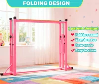 Marfula Foldable Gymnastics Kip Bar for Kids & Teens (Ages 3-20) - 5Ft/8Ft Base, 4Ft Width, 5Ft Adjustable Height - Professional Home & Club Training Equipment(m-5)