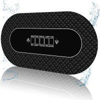 Waterproof 70 x 35 Inch Texas Hold'em Poker Mat — Premium Smooth Surface, Noise Reduction, Slip-Resistant Backing, Metal-Zip Tote(m-1)
