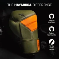 Hayabusa T3 Unisex Boxing Gloves — Dual-X Hook-and-Loop Closure, Splinted Wrist Support, 5-Layer Knuckle Foam Protection(m-2)