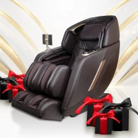 Titan 4D Ultima - Brown Full-Body Massage Chair with 4D SL-Track, Airbag Therapy, Zero Gravity, Foot Roller & Touchscreen Controller(m-1)