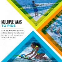 ZUP 'You Got This' All-in-One Water Board — Kneeboard, Wakeboard, Wakeskate & Wakesurf for All Ages (Models 160 & 260), 51.7"" x 23.8"" x 4.6""(m-4)