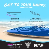 BPS New Zealand 'Gator' Wooden Skimboard with Colored EVA Traction Pad and High-Gloss Clear Coat – For Kids & Adults, Choice of 3 Sizes and Pad Colors(m-5)