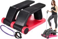 Air-Resistance Stepper Climber Fitness Machine with Adjustable Resistance Bands and Comfort Foot Pedals(m-1)