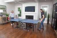 JOOLA Inside Professional 9x5 ft MDF Indoor Ping Pong Table – Quick-Clamp Net & Post, 10-Minute Assembly, Tournament Quality, Foldable with Solo Playback Mode(m-12)