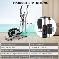 Dripex Home Elliptical Trainer — Hyper-Quiet Magnetic Elliptical with 8 Resistance Levels, 6kg Flywheel, LCD Display & Pulse Sensors(m-8)