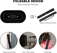 YUZPKRSI 70 x 35 Inch Poker Mat — 8-Player Texas Hold'em Rubber Table Topper, Folding Portable Layout with Carrying Bag for Poker, Blackjack, Casino(m-4)