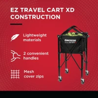 GAMMA Sports EZ Travel Cart - Portable Tennis & Pickleball Hopper with Premium Carrying Case (150/250 Capacity)(m-7)