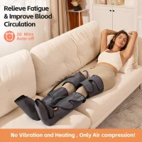 SHINE WELL Air Compression Leg Massager — Full-Leg Circulation & Pain Relief with 3 Modes, 3 Intensities, Adjustable Wraps and Extenders(m-2)