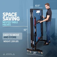 JOOLA Inside Professional 9x5 ft MDF Indoor Ping Pong Table – Quick-Clamp Net & Post, 10-Minute Assembly, Tournament Quality, Foldable with Solo Playback Mode(m-3)