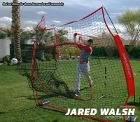 PowerNet 7x7 Baseball & Softball Practice Net Kit (Navy) with Ball Caddy, Weighted Balls and Tee(m-3)